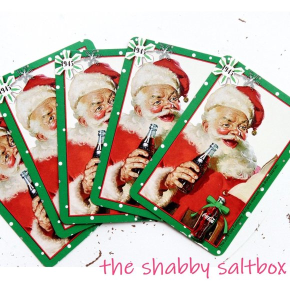 (Lot of 5) Swap Playing Cards Coca-Cola Santa 1990's Vintage Christmas Ephemera - Picture 1 of 7